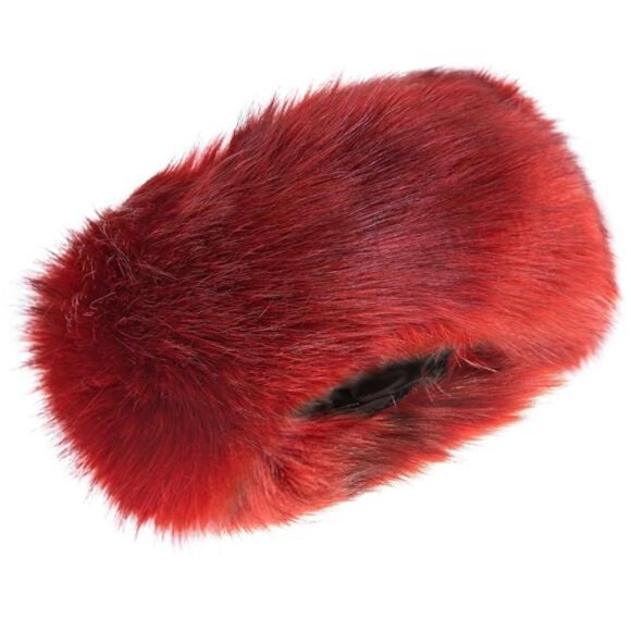 Faux Fur Headband for Women Red - Picture 1 of 6